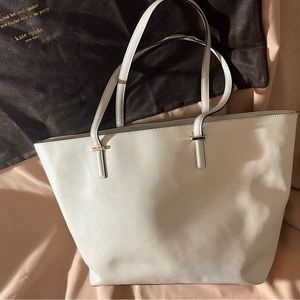Kate Spade pre-owned cream shopper bag, almost new with dust protection bag.